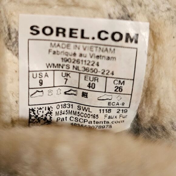 SOREL Whistler Lace Up Camel Black Waterproof Winter Snow Booties - Size 9 - Picture 11 of 11